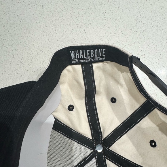 Whalebone Round House Hat Black and Cream Snapback Hat with Logo - Picture 5 of 5